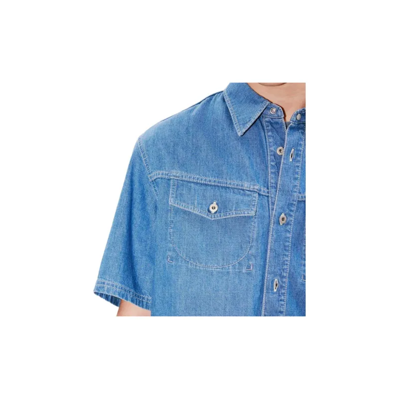 KENZO Buttoned Short Sleeved Denim Shirt-3