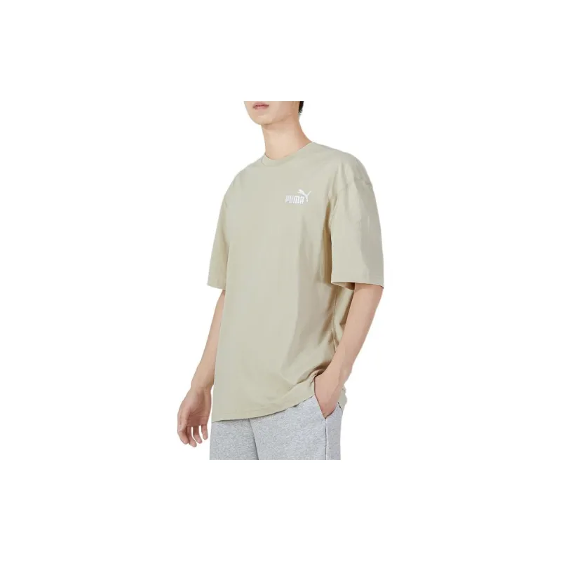 PUMA Drop Shoulder Sleeve T Shirt Men's Khaki-2