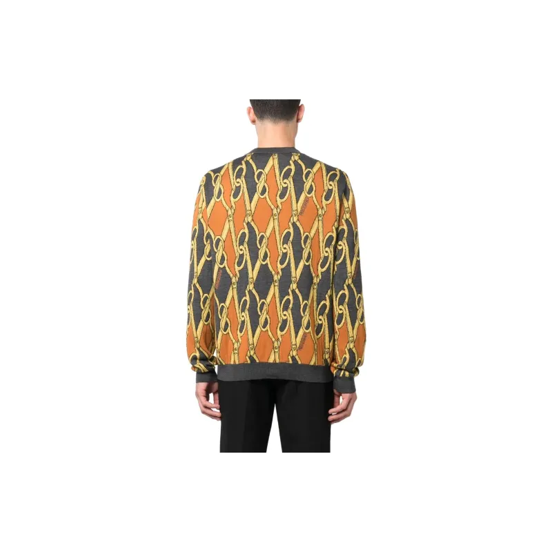 MOSCHINO Abstract-print Virgin-wool Jumper-2