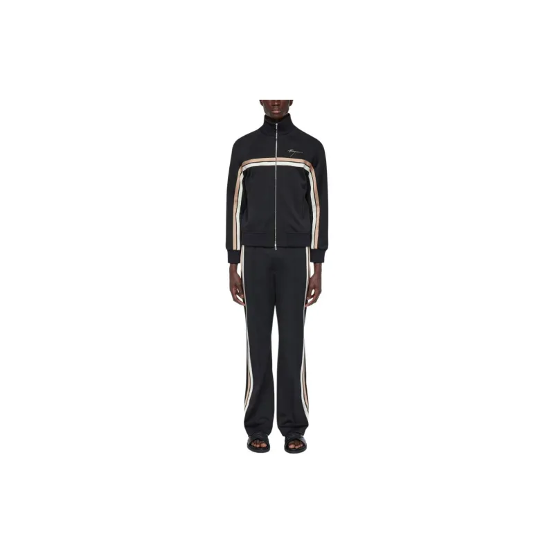 Ferragamo Logo Embroidered Zip Up Sweatshirt-1