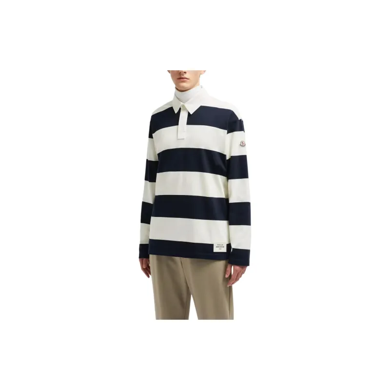 Moncler Striped Long Sleeved Polo Shirt-3