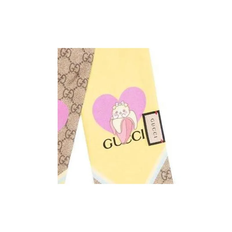GUCCI Silk Scarves Women's Yellow-1