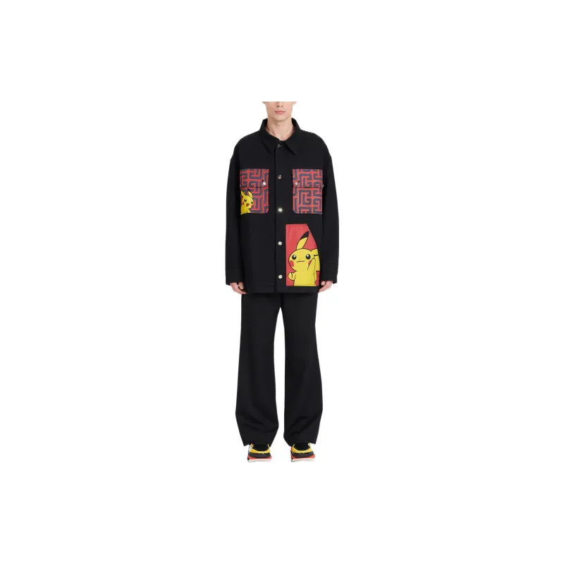 BALMAIN X Pokemon Print Denim Jacket-1
