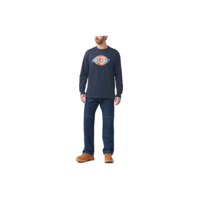 Dickies Tri-Color Logo Graphic Long Sleeve T-Shirt Sweatshirt Men's Blue-1