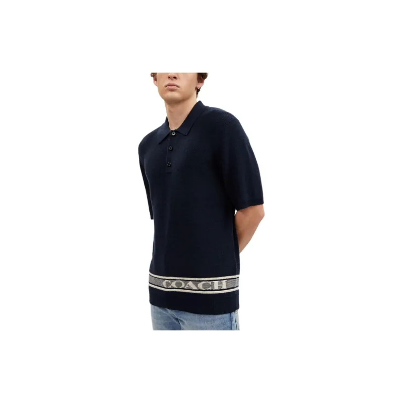 COACH SS24 Polo Shirt Men's Marine Blue-2