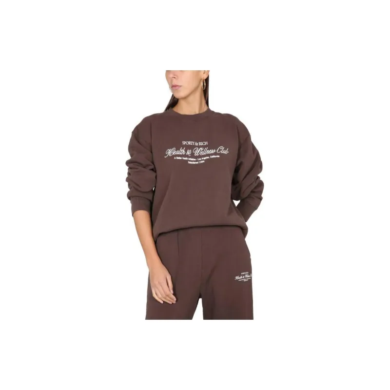 SPORTY & RICH Embroidered-logo Cotton Sweatshirt-4