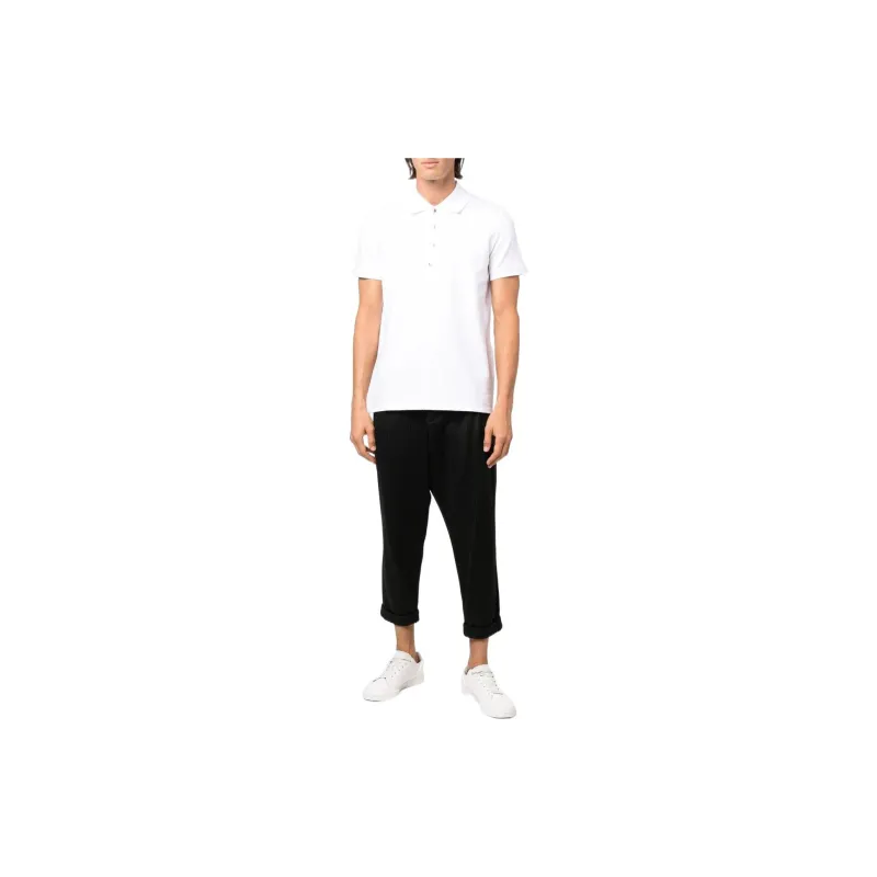 BALMAIN Monogram-pattern Piqué Polo Shirt-1