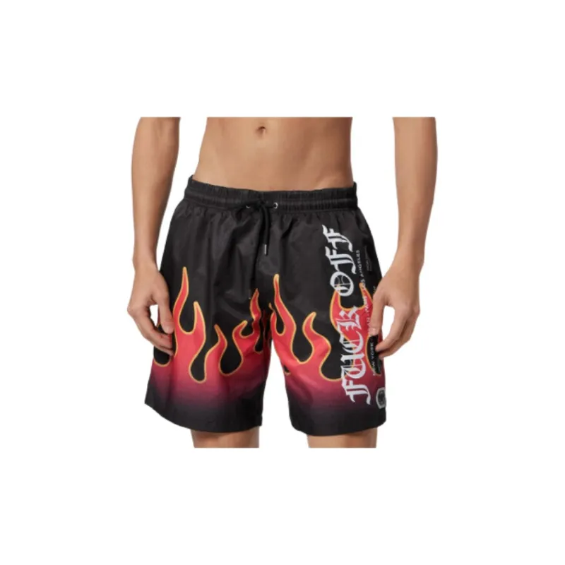 PHILIPP PLEIN Flame print Swim Shorts-1