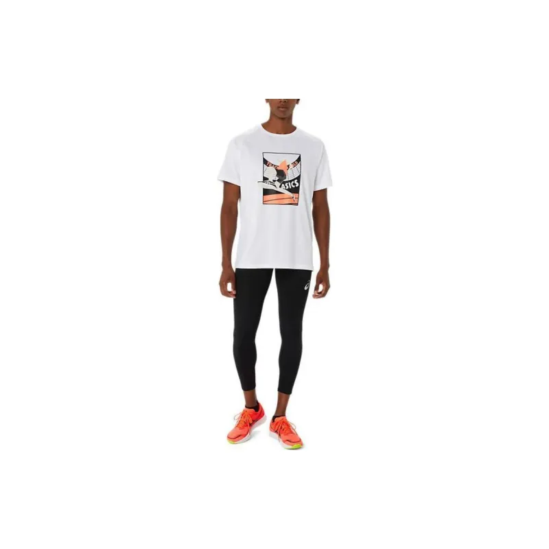 Asics Track Event Graphic T Shirts Men White-3