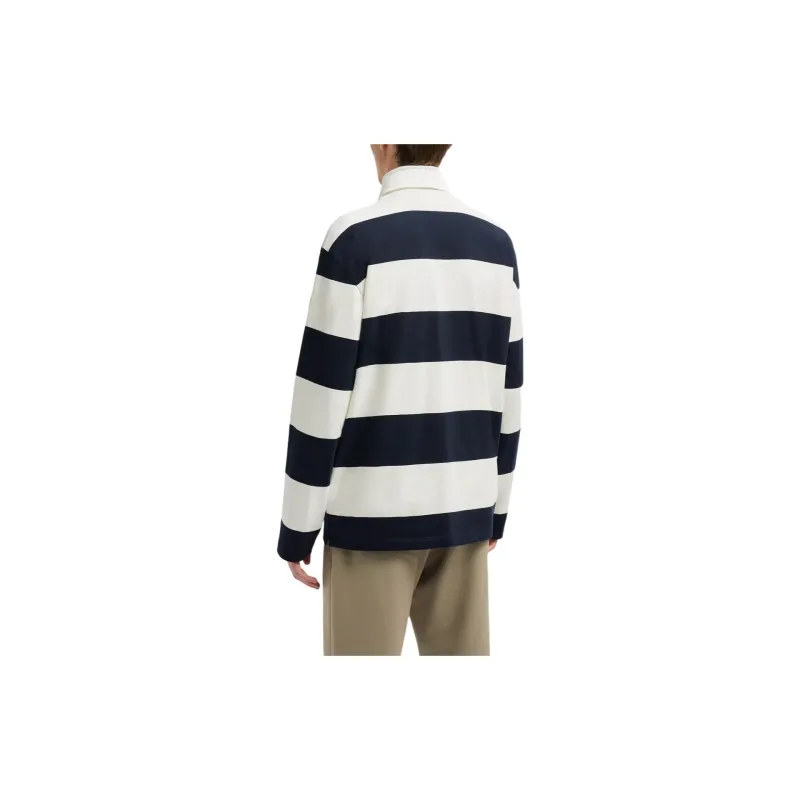 Moncler Striped Long Sleeved Polo Shirt-2