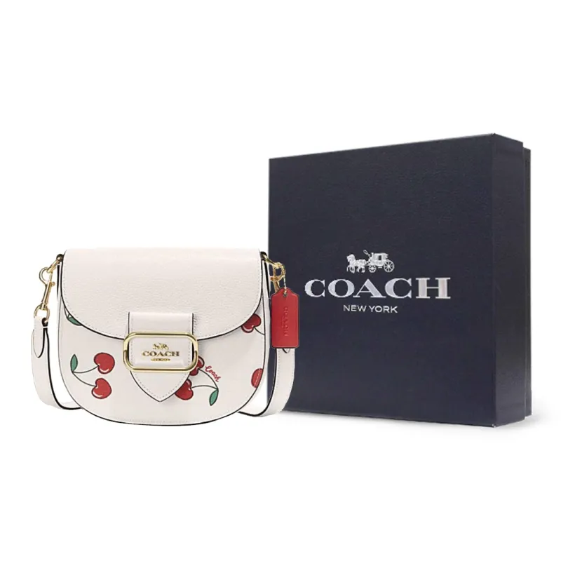 COACH Morgan Cow Leather Saddle Bag Shoulder Bag Crossbody Bag Small Size Women's White-5