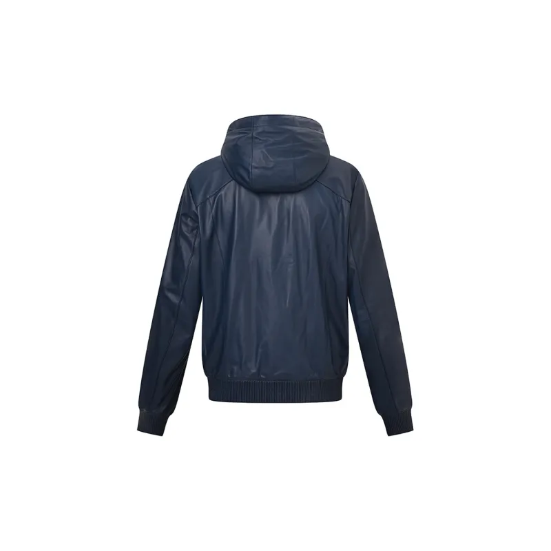 RARE Leather Jacket Men's Deep Navy Blue-2