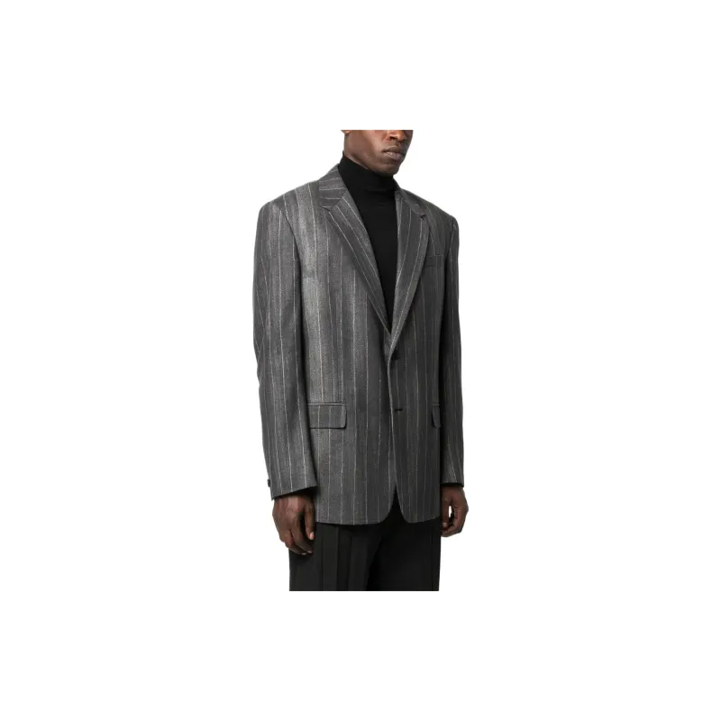 VERSACE Single Breasted Striped Long Sleeved Blazer-3
