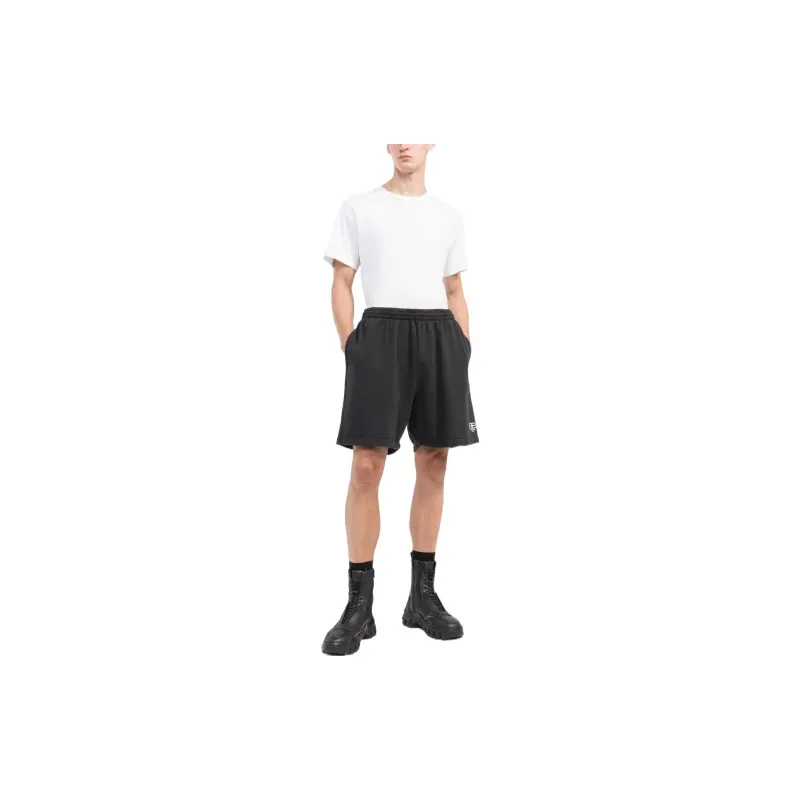Balenciaga BB Paris Icon Casual Shorts Men Black-1