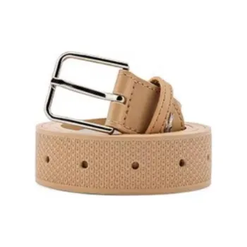LACOSTE Leather Leather Belts Women's Light Brown Width: 3CM