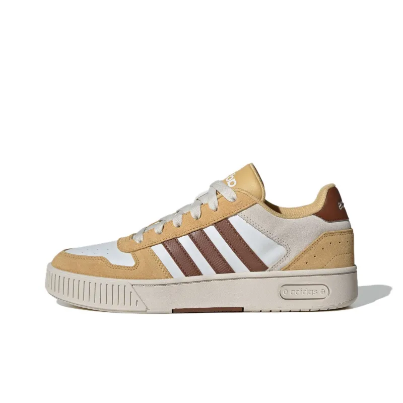 Adidas Anti-Slip Wear-Resistant Low-Top Skateboard Shoes Unisex White Brown Yellow-0