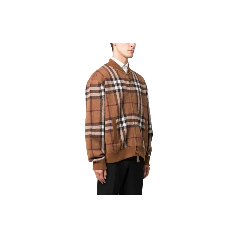 Burberry Checked Zip Up Jacket-4