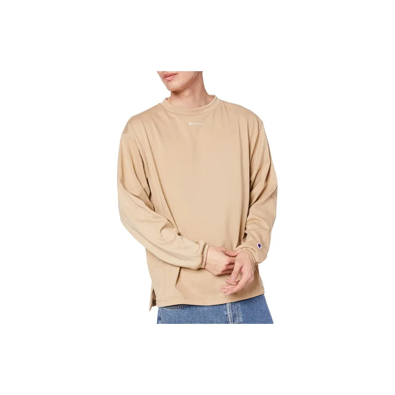 Champion Straight Long-Sleeved T-Shirt Japan Version Men's Khaki-1