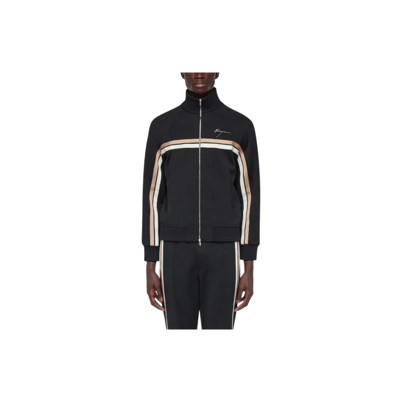 Ferragamo Logo Embroidered Zip Up Sweatshirt-2