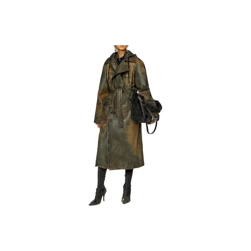 DIESEL SS24 Trench Coat Unisex Brown-2