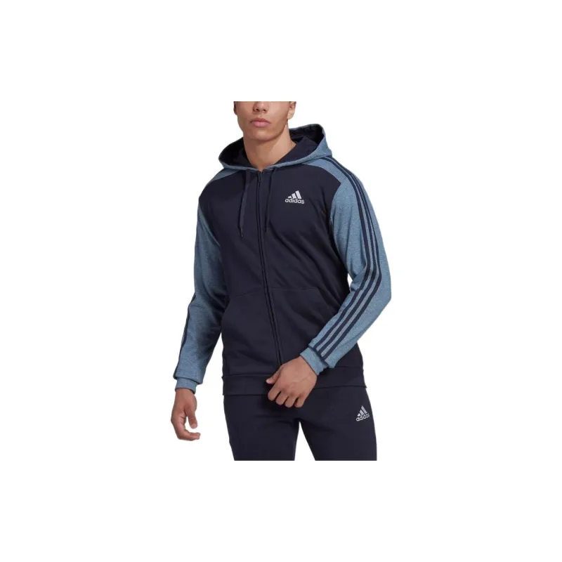 Adidas Essentials Melange French Terry Full Zip Hoodie-1