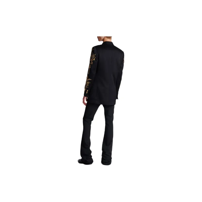 BALMAIN Bamboo-embroidered Satin Blazer-4