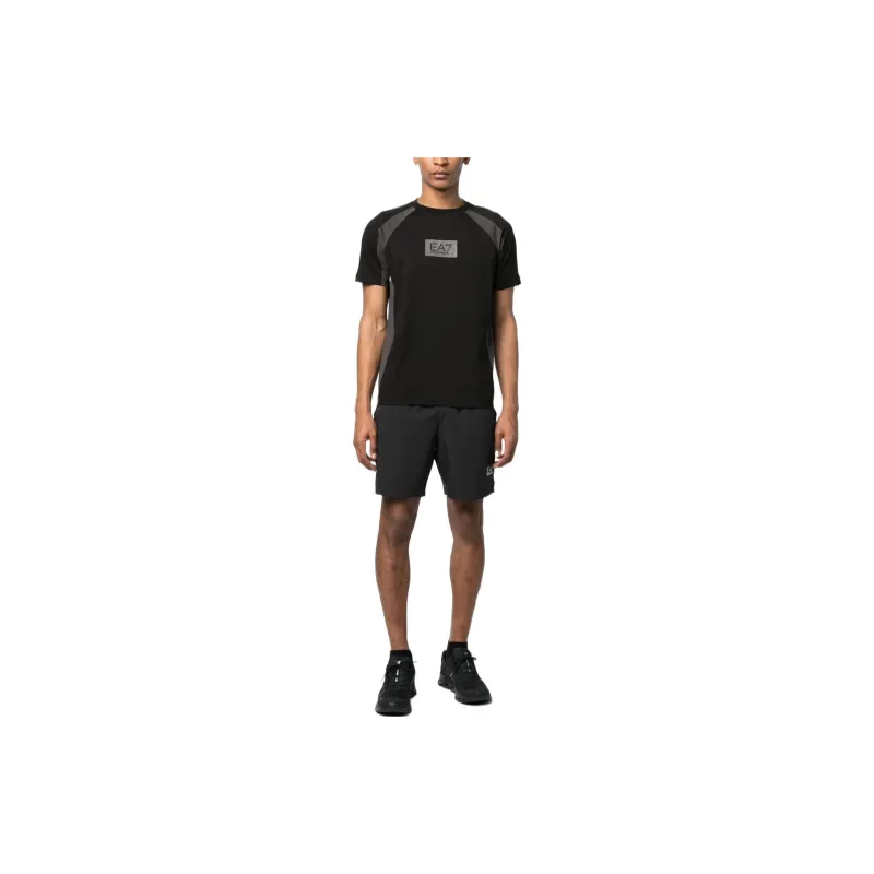 EMPORIO ARMANI EA7 Logo Print Crew Neck Short Sleeved T Shirt T Shirt Men's-1