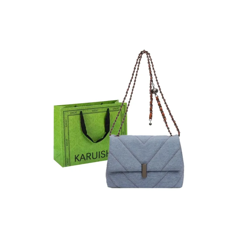 KARUISHA Denim Shoulder Bag, Crossbody Bag Regular Women's Dark Tea/Light Blue/Brown/Blue-20