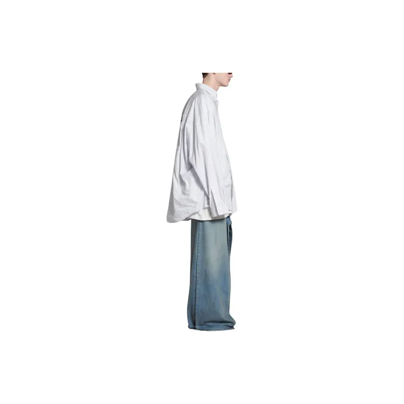 Balenciaga Shirt Loose Fit Style Men's Gray-4