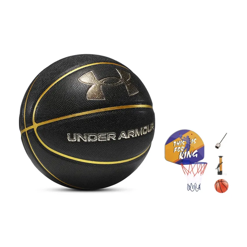 Under Armour PU Basketball Black Gold Size 7 Training Unisex-1