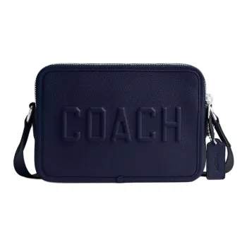 COACH CharterCrossbody Leather Shoulder Bag, Crossbody Bag Medium Size Men's Dark Blue