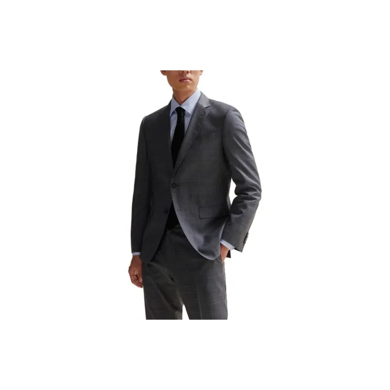 HUGO BOSS FW23 Slim-Fit Suit In Checked Stretch Wool Business Suits Men's-2