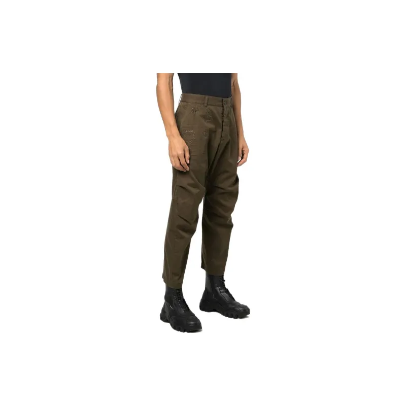 DSQUARED 2 Maple Leaf-motif Tapered Trousers-3