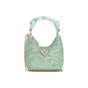 GUESS Metal Mesh One Shoulder Crossbody Rhinestone Bag Handbag Mini Women's Blue