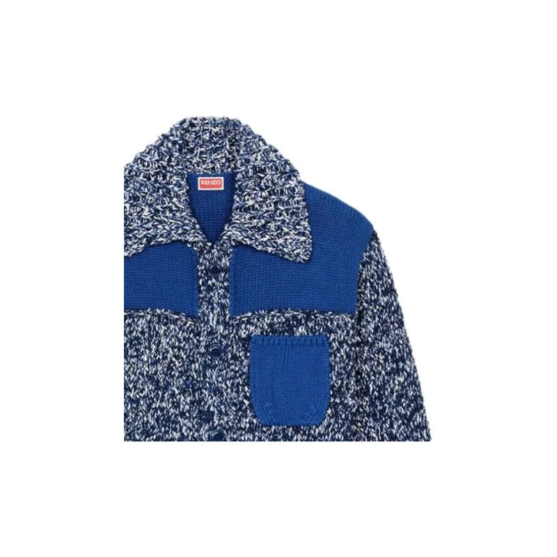 KENZO Contrast panel Knitted Cardigan-6