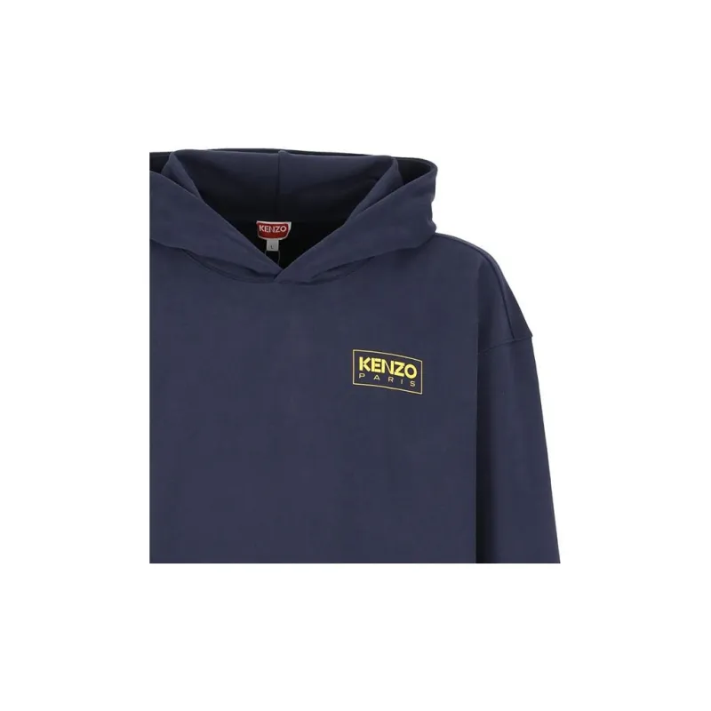 KENZO Logo Printed Pouch Pocket Hoodie-5