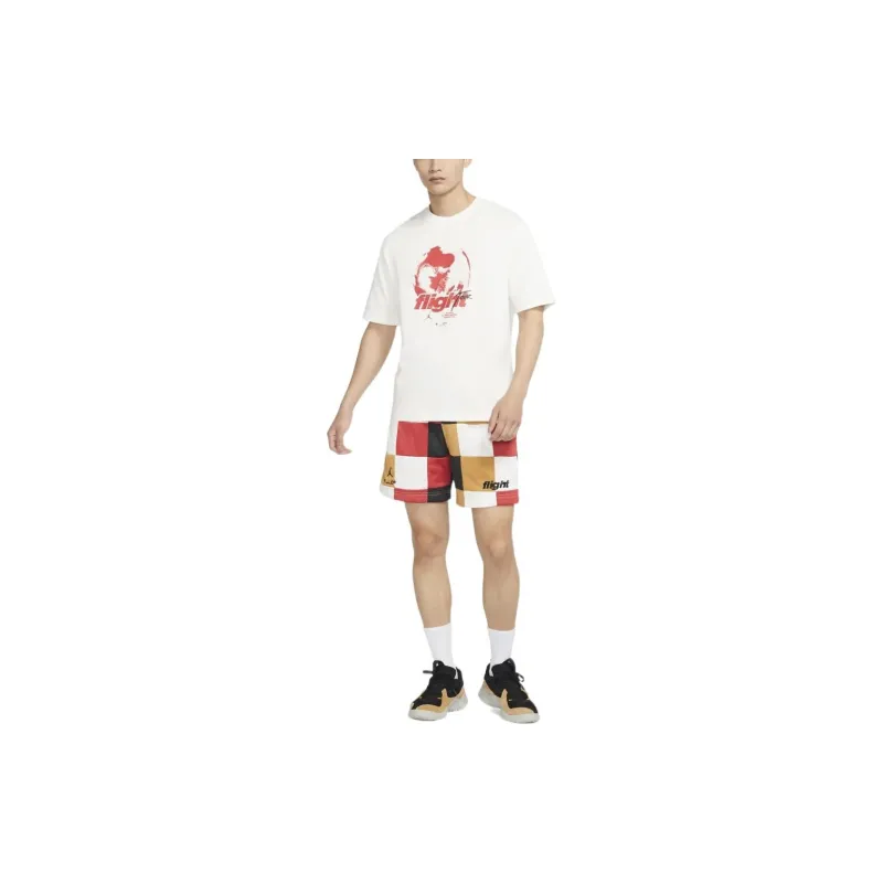Jordan Casual Shorts Men Red Clay Element Gold Multicolor-2