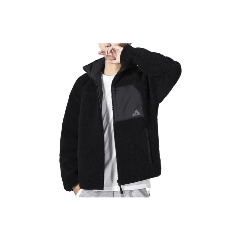 Adidas Velvet Jackets Men Black-4
