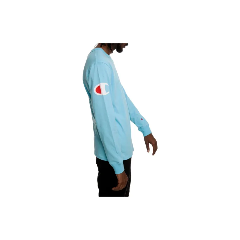 Champion Long-Sleeved T-Shirt US Version Unisex Sky Blue-3