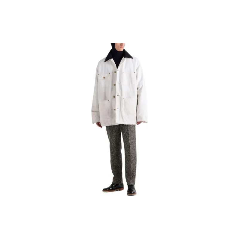PRADA Jackets Coats Men's White-1