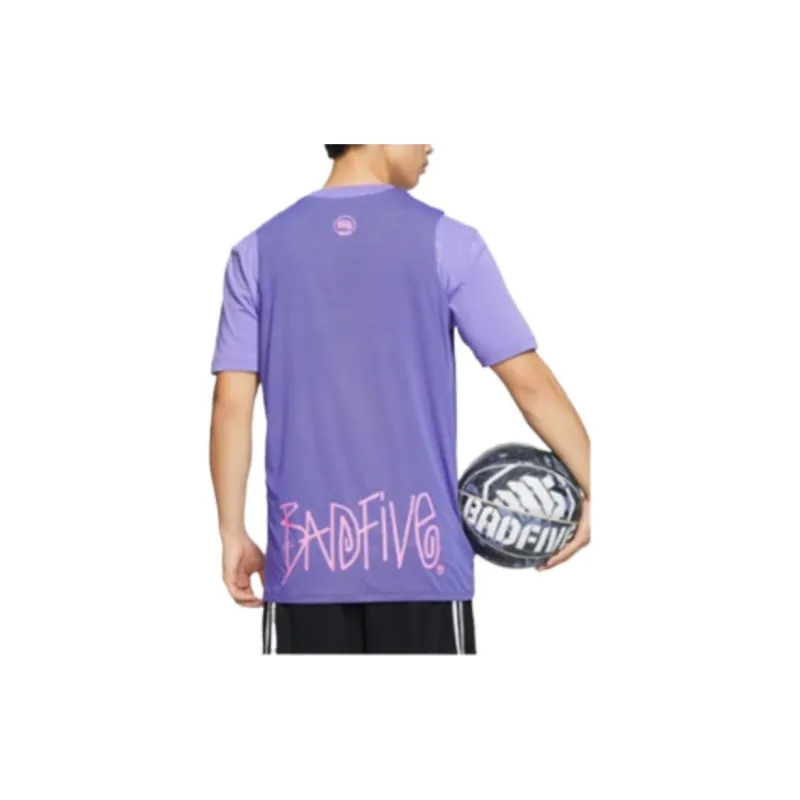 LiNing Badfive Basketball Jerseys Men's Fluorescent Blue Purple Black-3