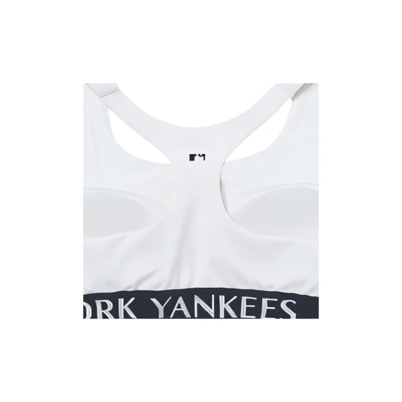 MLB Basic Luxleisure Small Logo Band Point Crop Top Sport Vests Women's White-3
