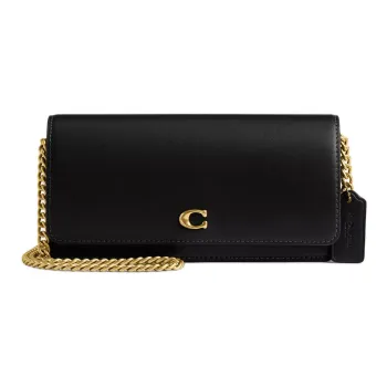 COACH Wallet Calfskin Wallet Crossbody Bag Shoulder Bag Small Size Women's Black