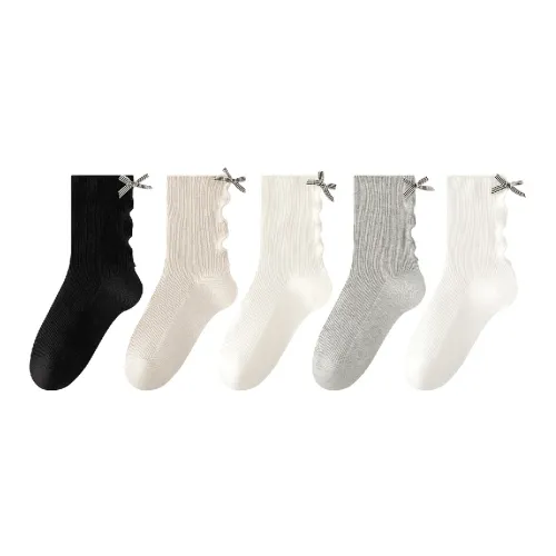 AUGUST Mid Calf Socks Women's 5 Pack Mix And Match