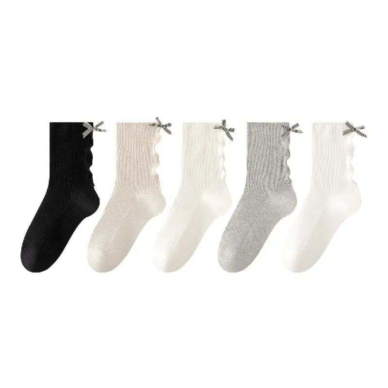 AUGUST Mid Calf Socks Women's 5 Pack Mix And Match-0