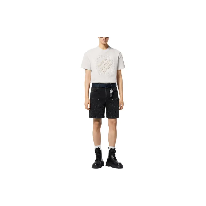 LOUIS VUITTON Embroidered Signature Cotton T Shirt-1