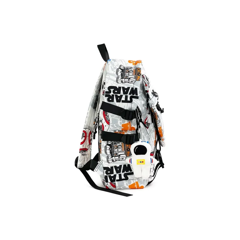 SURELAPTOP Nylon Backpack Unisex Black/Blue & White/Orange & White-40