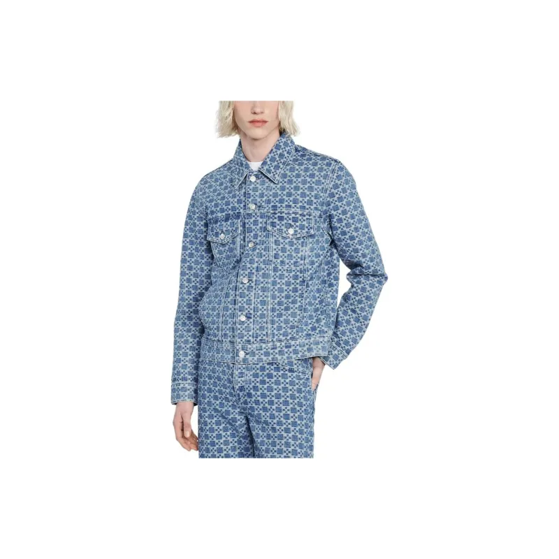 Sandro Patterned jacquard Denim Jacket-1