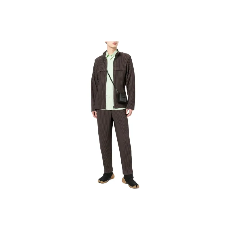 Homme Plissé Issey Miyake FW22 Casual Pants Men's Dark Brown-1