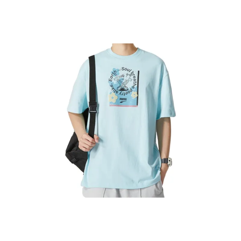 PUMA T Shirts Men Light Blue-1